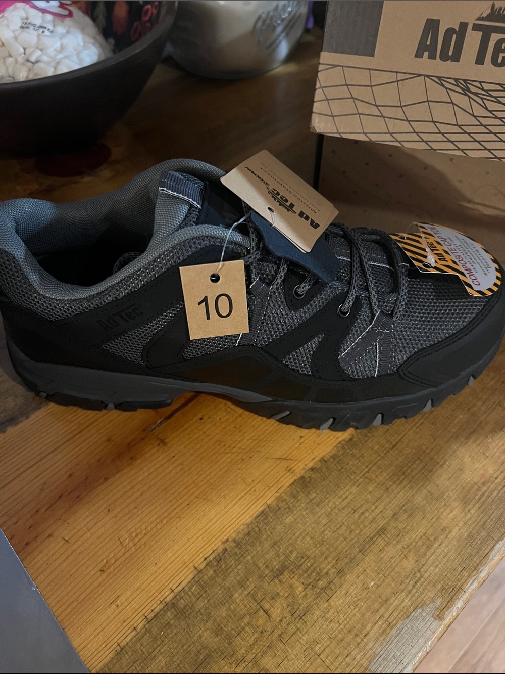 ADT Men's Black and Gray Trail Running Sneaker